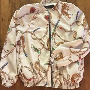 Zara Basic Tiger Chain Print Bomber Jacket